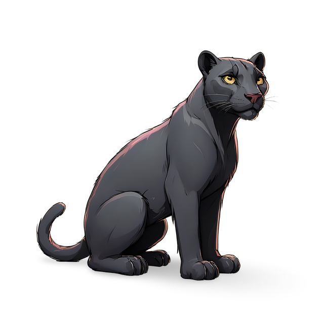 Free cartoon jaguar panther illustration