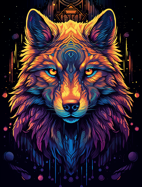 Free ai generated nature wolf illustration