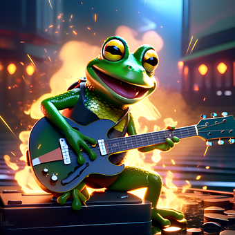 Ai Generert, Frosk, Gitar, Musiker
