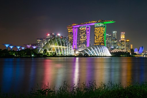 Singapur, Spiegelung, Marina Bay, Casino