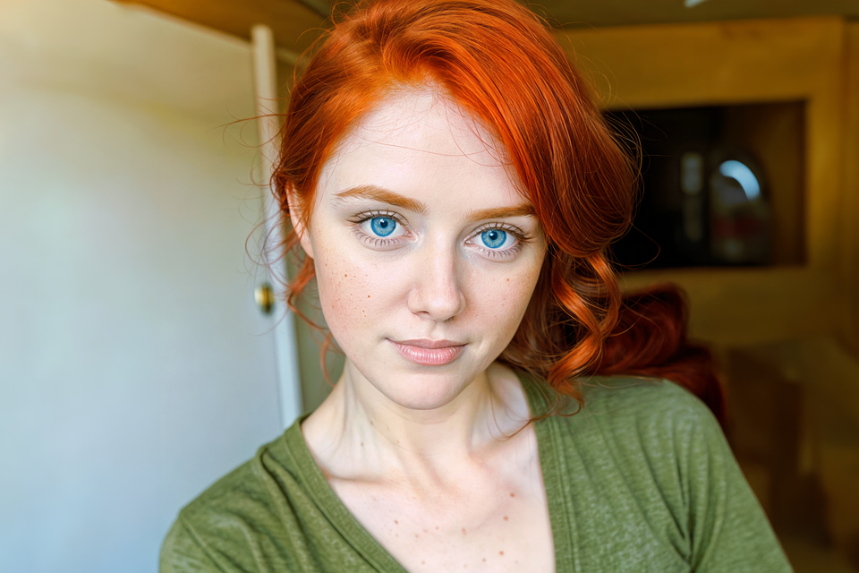 Download Redhead, Blue, Freckles. RoyaltyFree Stock Illustration Image