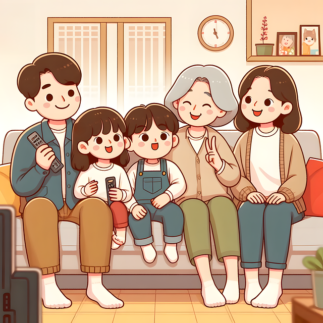 Free ai generated family living room illustration