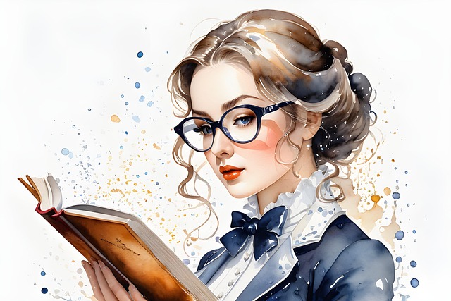 Free ai generated woman reading illustration