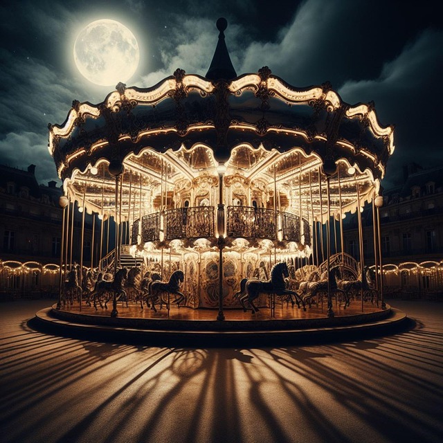 Free ai generated merry-go-round carousel illustration