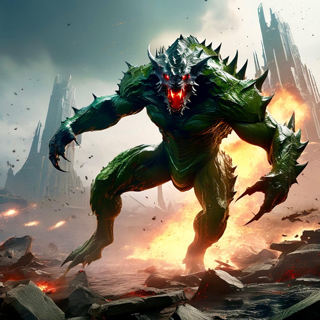 Free ai generated battle fire illustration