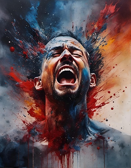 Free ai generated man scream illustration