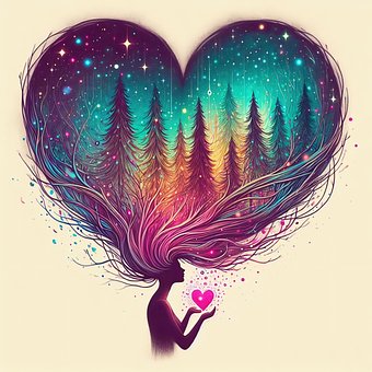 Ai Generiert, Frau, Liebe, Surreal, Herz