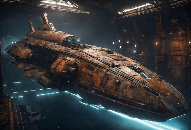 Free ai generated spaceship warship illustration