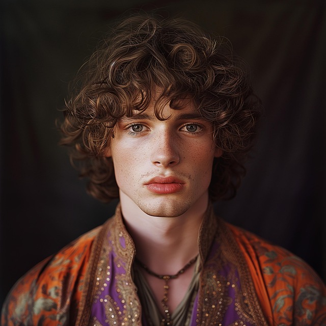 Free ai generated man curly illustration