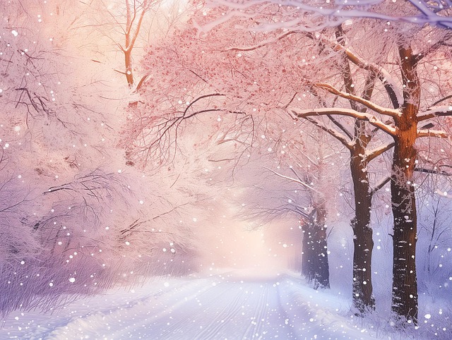 Free ai generated snow trees illustration