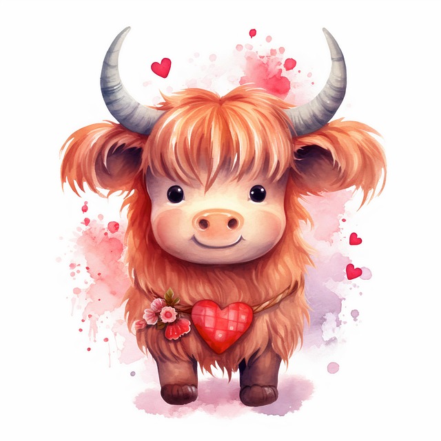 Free ai generated highland cow cow illustration