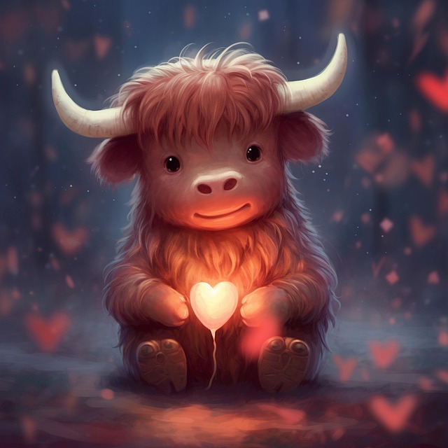 Free ai generated highland cow cattle illustration