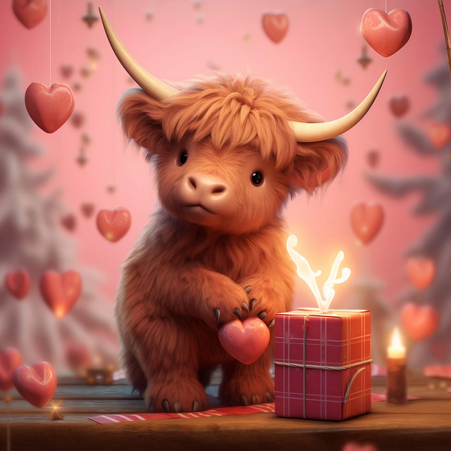 Free ai generated highland cow cattle illustration