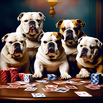 Bulldogs Som Spiller Kort, Kortspill