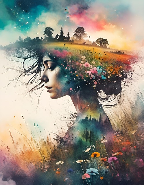 Free ai generated woman nature illustration