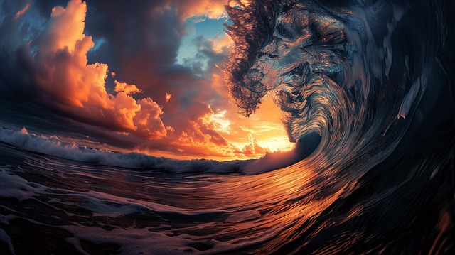 Free ocean waves effect illustration