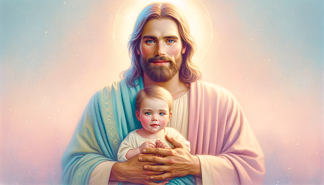 Free visually gentle emotionally touching jesus illustration