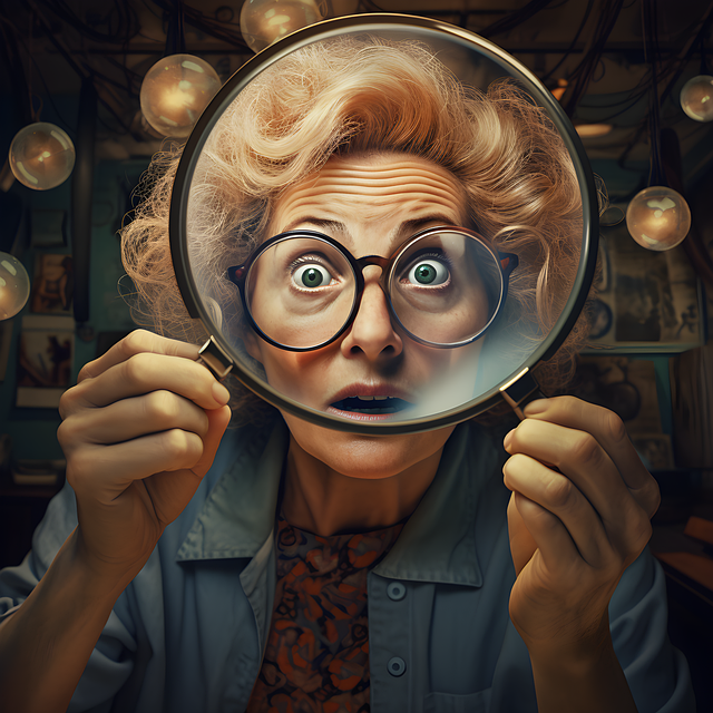 Ai Generiert, Frau, Gesicht, Lupe, Suche