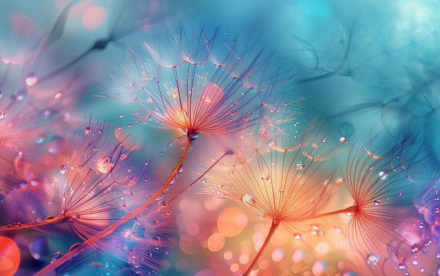 Free dandelion seeds water illustration