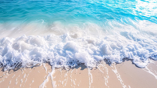 Free ai generated beach waves illustration