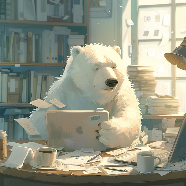 Free polar bear bear office illustration