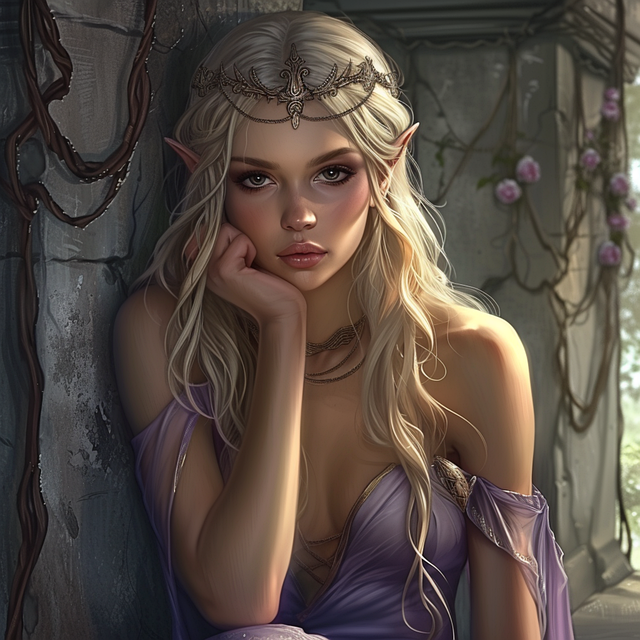 Free woman beauty elf illustration