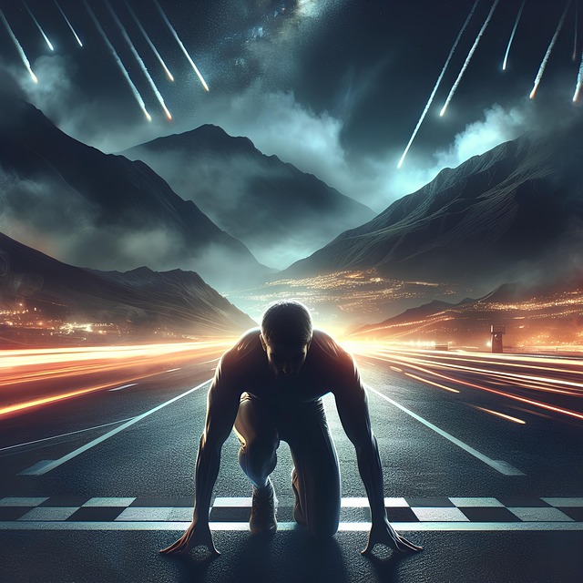 Free ai generated start line man illustration