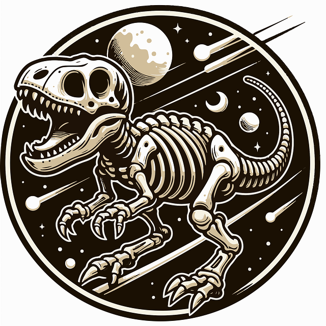 Free dinosaur skeleton bones vector