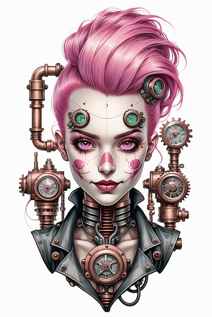 Free ai generated woman steampunk illustration