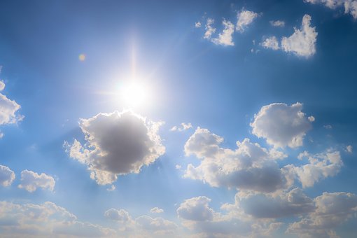 Céu, Nuvens, Clima, Sol, Feixe, Luz