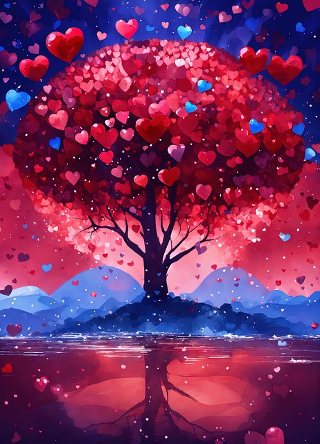 Ai Generiert, Baum, Herzen, Liebe