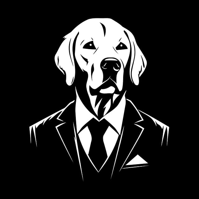 Free ai generated dog suit vector
