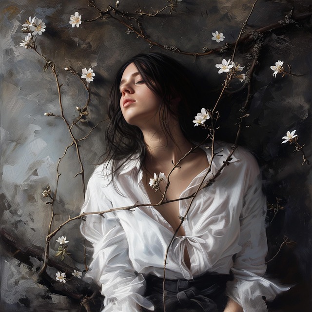 Free ai generated woman sleep illustration