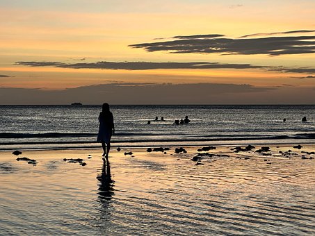Strand, Sonnenuntergang, Philippinen