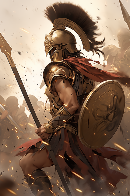 Free ai generated sparta warrior illustration