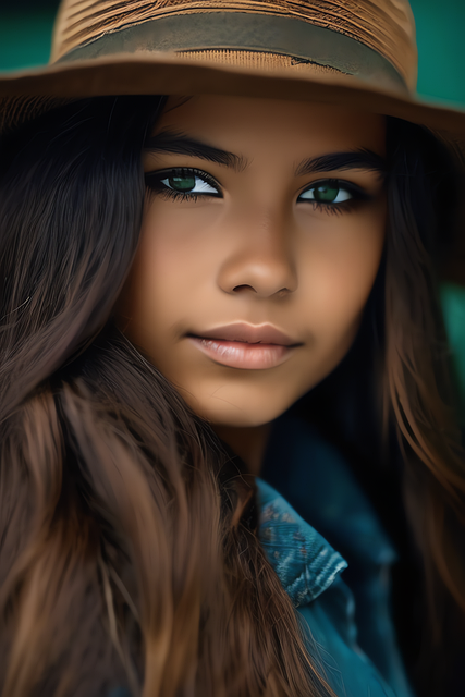 Free ai generated woman hat illustration