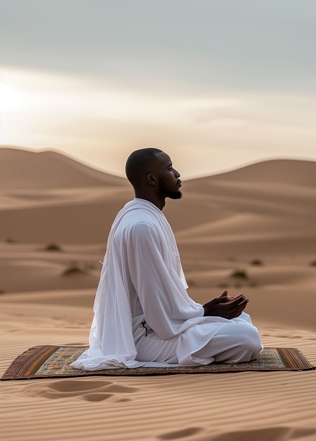 Free man desert mediation illustration