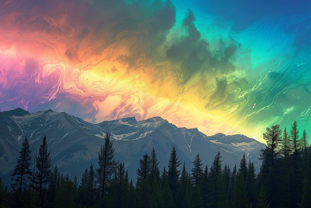 Free ai generated rainbow sky illustration