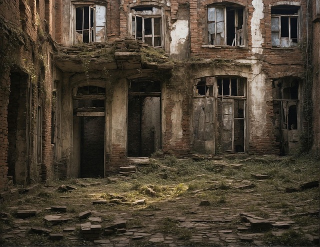 Download free HD stock image of Ai Generated Building Free ai generated building ruin illustration