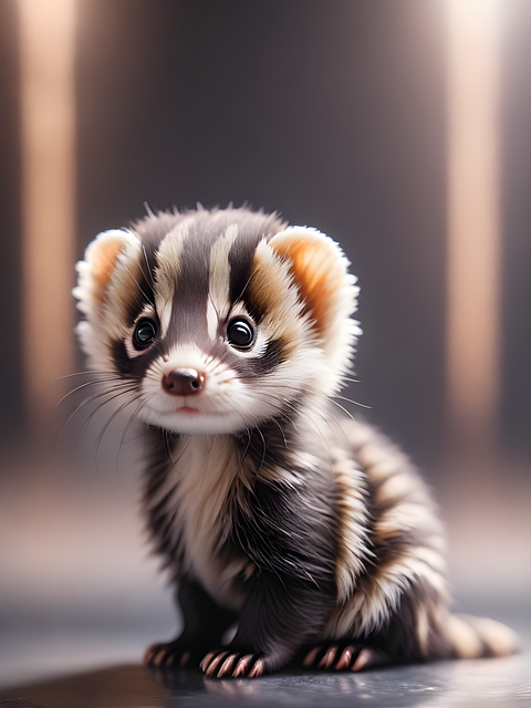 Free ai generated ferret rodent illustration