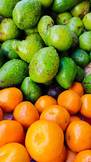 Avocado, Sinaasappels, Fruit, Vers