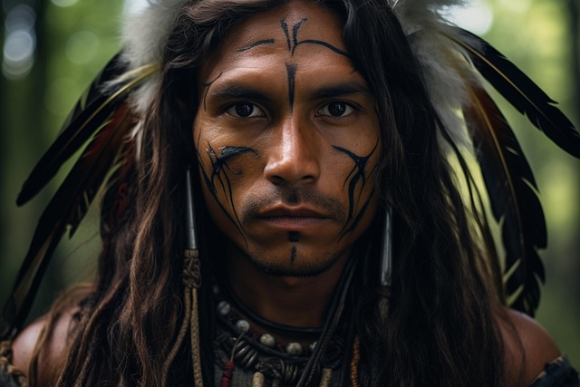 Free ai generated man native american illustration
