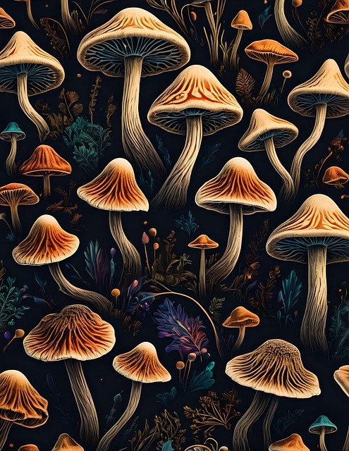 Ai Gerado, Cogumelos, Psicodélico, Fundo