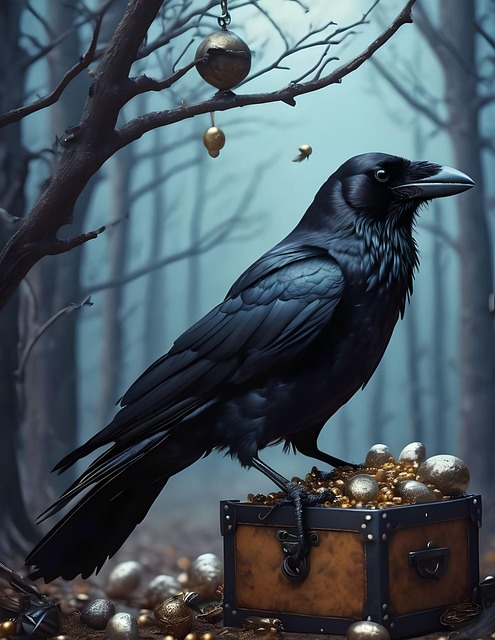 Ai Gerado, Corvo, Raven, Fantasia, Preto