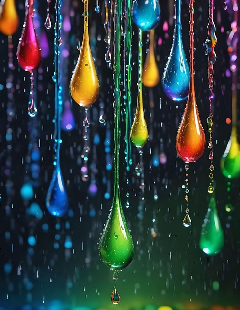 Ai Gerado, Gotas, Arco-Íris, Agua, Chuva