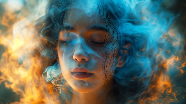 Free ai generated woman smoky illustration