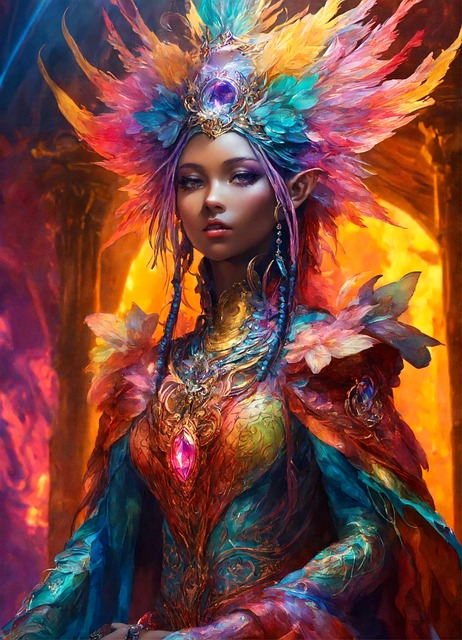 Free ai generated woman castle illustration
