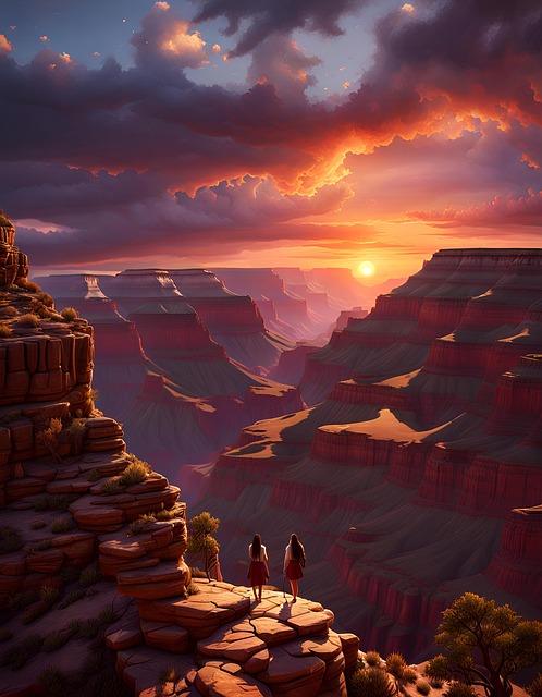 Free ai generated canyon valley illustration