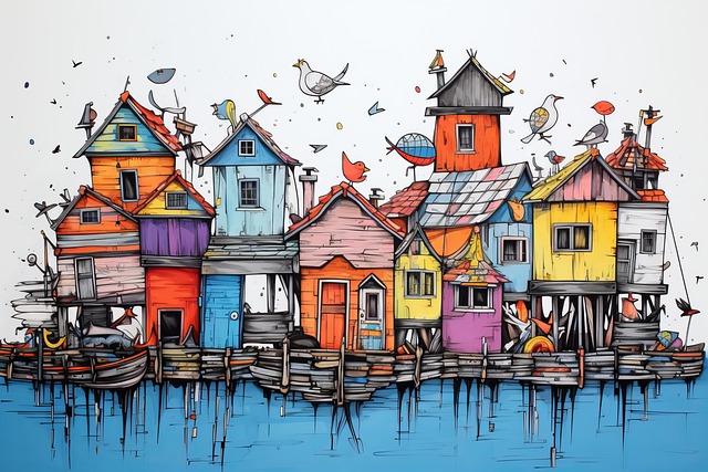 Ai Generado, Casas, Aves, Naturaleza