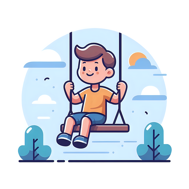Free ai generated boy swing illustration